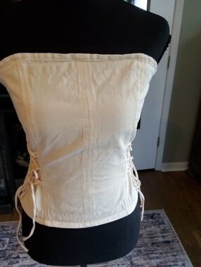 LoneStar Strapless Cream Corset-Style Crop Women’s Top Large